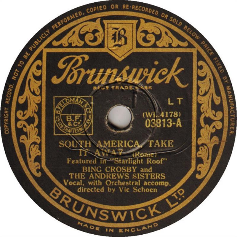 South America, Take It Away - Brunswick Crosby/Andrews