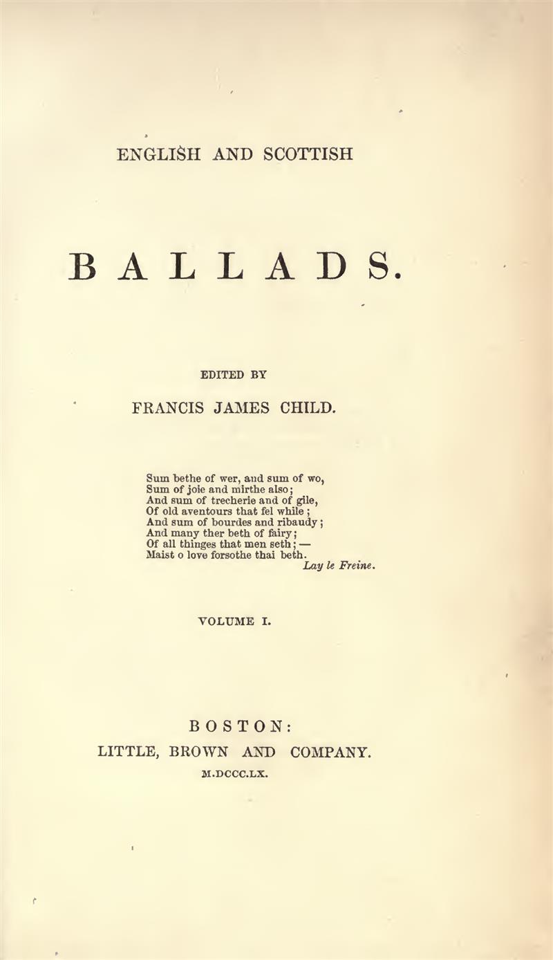 English And Scottish Ballads Vol. 1 (1857)