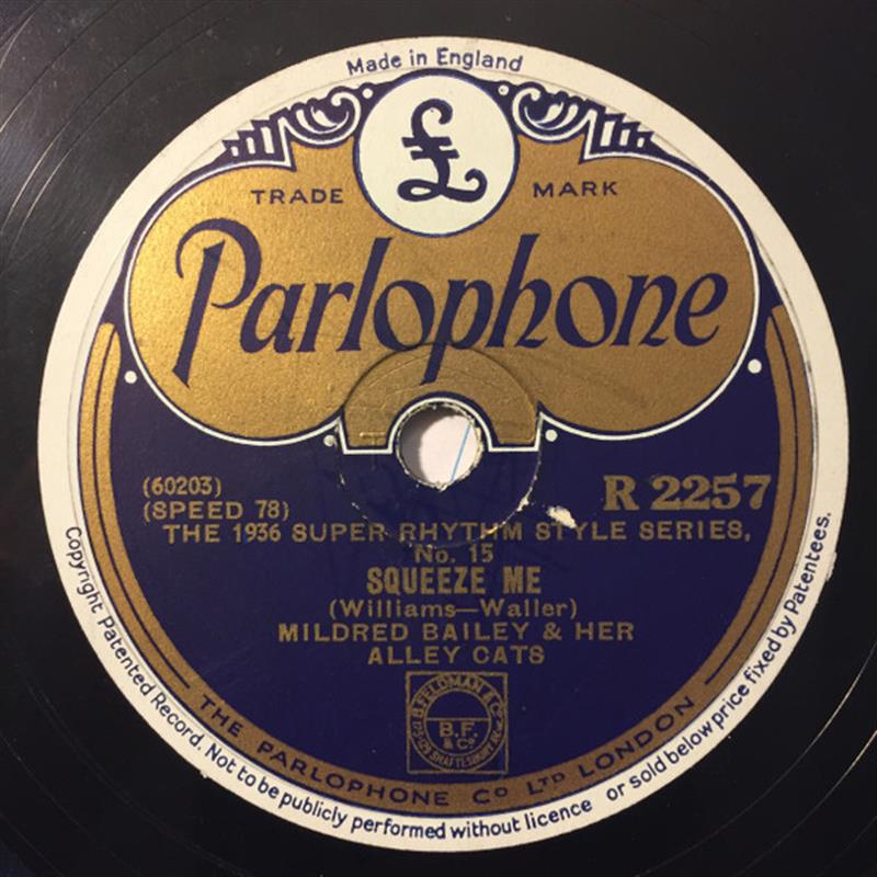 Squeeze Me (Mildred Bailey 1936) Parlophone R 2257