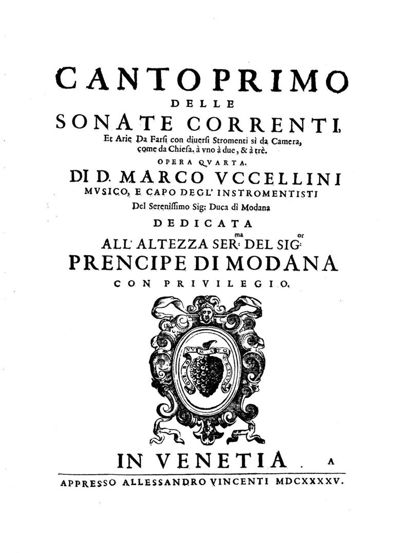 Sonate, Correnti et Arie, Op. IV, Venice 1645