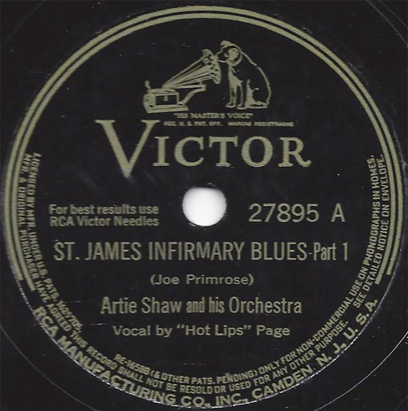 St James Infirmary Blues - Victor 27895A-B (Artie Shaw 1941)