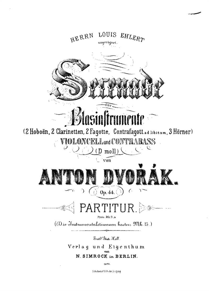 Serenade for wind instruments in D minor Op. 44 (1878)