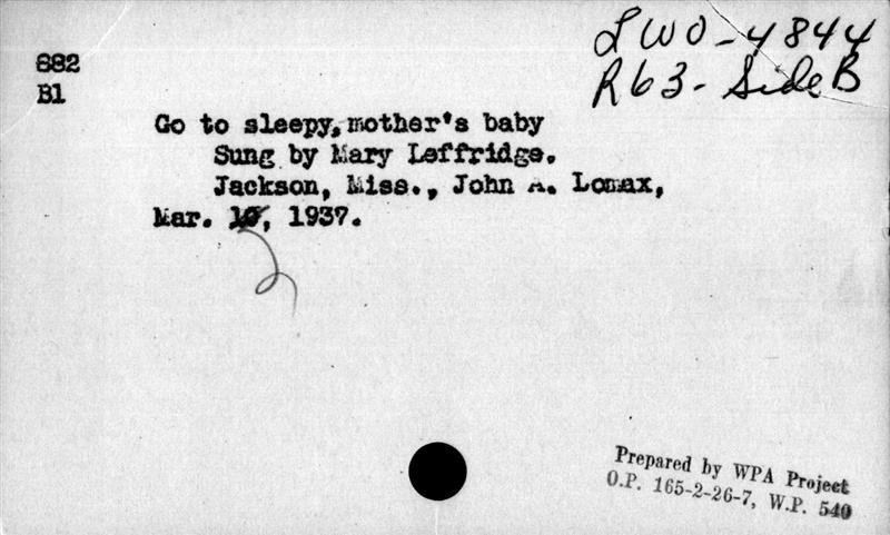Go To Sleepy, Mother's Baby (LOC 882 B1)