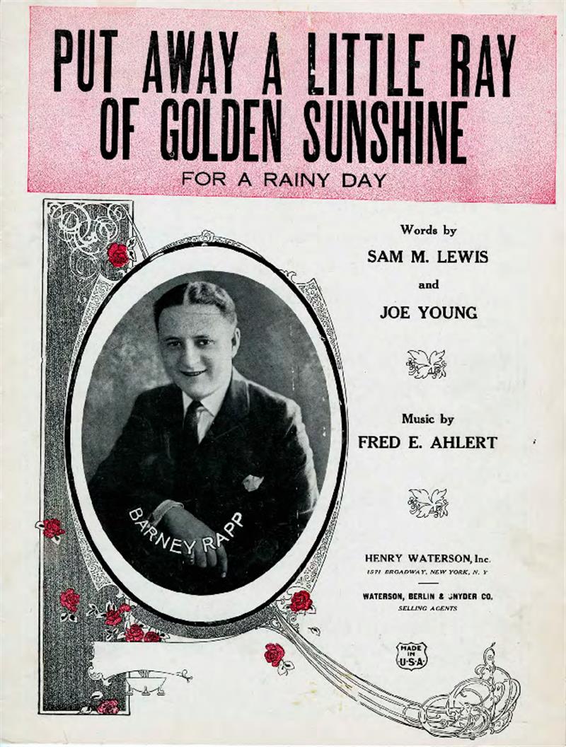 Put Away A Little Ray Of Golden Sunshine - Barney Rapp