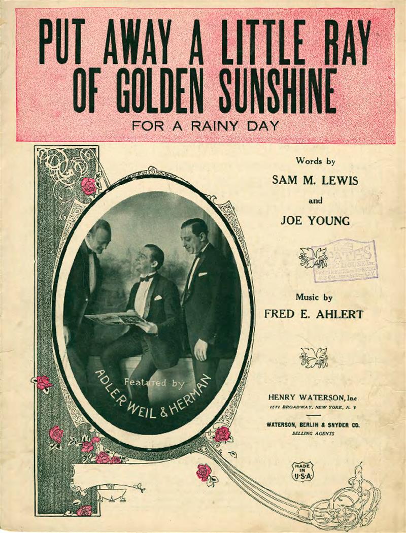 Put Away A Little Ray Of Golden Sunshine - Adler, Weil & Herman