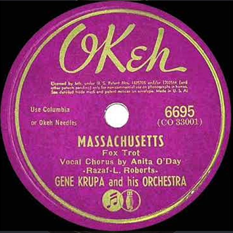 Massachusetts - Okeh 6695 Krupa/O'Day